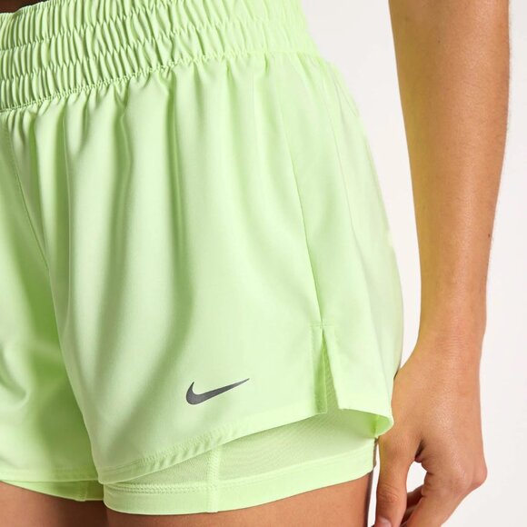 $52 NIKE One Dri-FIT High Rise 2-in-1 Shorts Barely VoLT/Reflective Lime Green - Picture 3 of 11